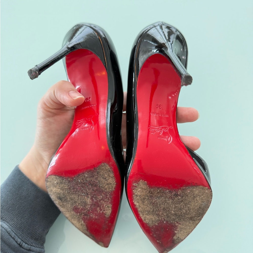 Christian Louboutin Black Patent Leather Pumps - Picture 5 of 6